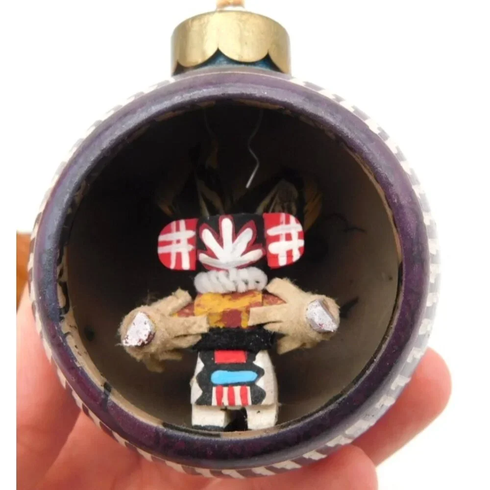Native American Kachina Dancer Diorama Ornament Signed